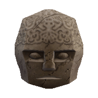 a pixelated statue of a man 's face with a maze pattern on it