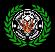 a logo with a tiger in the center and the words " jayakerta - karawang " on the bottom