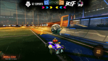 a rocket league game is being played with g2 esports