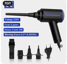 a vacuum cleaner has a voltage of 220v and a gear of 2 gears