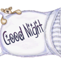 a teddy bear is sitting on a white pillow that says good night