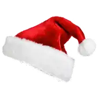 a red santa hat with a white furry border