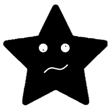 a black star with a white face on it