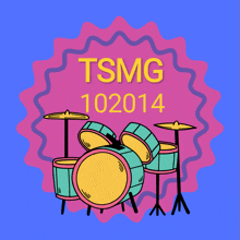 a drawing of a drum set with the words tsmg 102014 on it