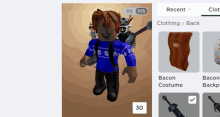 a screenshot of a roblox game shows a character wearing a blue sweater