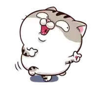 a cartoon cat is making a funny face and dancing