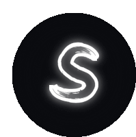 a white letter s in a dark circle