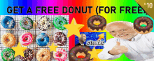 a poster that says get a free donut for free on it