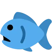 a blue fish with a black spot on its head