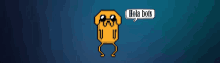 a pixel art of a dog with a speech bubble saying hola bots