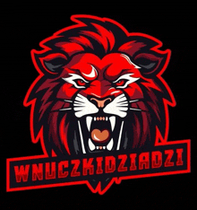 a logo with a lion 's head and the words wnuczkidziadzi