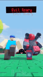 a robot is standing next to a man in a video game .