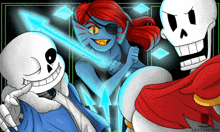 a drawing of sans papyrus and undertale characters by laytonscal