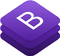 a stack of purple squares with a white letter b on them