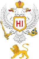 a coat of arms with a lion and a shield with the letter h.i.