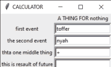 a calculator window that says a thing for nothing at the top