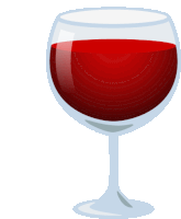 a glass of red wine with a white stem on a white background