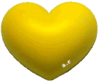 a yellow heart with a.c written on it