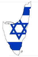 a map of israel with a blue and white star of david on it