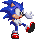 a pixel art of sonic the hedgehog holding a red heart in his hand .