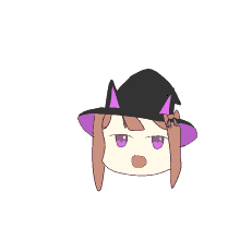 a drawing of a little girl wearing a witch hat