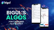 an advertisement for bigul 's algos for cash and f&o market