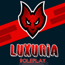 a logo for luxuria roleplay with a red fox