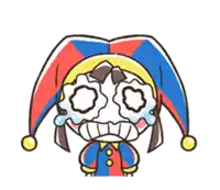 a cartoon of a clown with tears running down his face