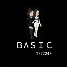 two cartoon girls standing next to each other with the words basic 1772247