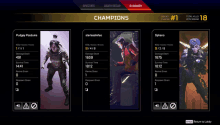 a screenshot of a video game that says champions on it