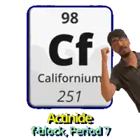a man flexes his fist in front of a sign that says 98 cf californian 251