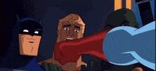 a group of cartoon characters including batman and green lantern are standing next to each other