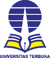 a logo for universitas terbuka shows a pen and an open book