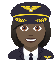 a cartoon illustration of a woman wearing a pilot hat