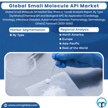 a flyer for the global small molecule api market