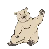 a cartoon drawing of a polar bear with the words sharing alaska written on its paw