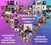 a collage of pictures with the words " fiance e 's are immediate family " at the top