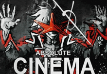 a poster for absolute cinema shows a man with a red star on his hat