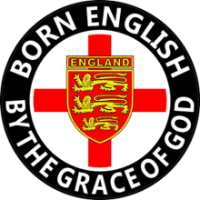 born english by the grace of god logo with england flag