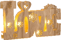 a wooden sign with the word love cut out of it