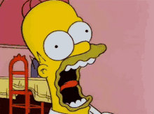 a cartoon of homer simpson with a shocked look on his face