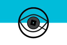 a drawing of an eye with a square in the center