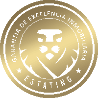 a gold stamp with a lion on it that says garantia de excelencia inmobiliaria estating