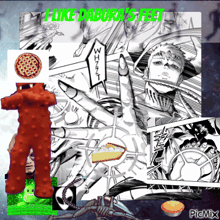 a collage of images with the words i like dabura 's feet