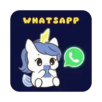a cartoon of a unicorn sitting next to a whatsapp logo