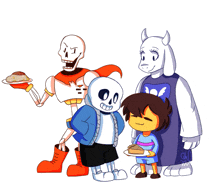 a group of cartoon characters including sans and papyrus