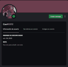 a screenshot of a person 's discord account with the username cas # 0372