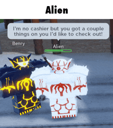 a screenshot of a video game that says alien on the top