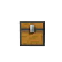 a minecraft chest with the lid open and a smaller chest underneath it