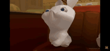 a white rabbit with blue eyes is in a video game called prografia gaming